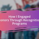 How I Engaged Donors Through Recognition Programs