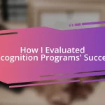 How I Evaluated Recognition Programs’ Success