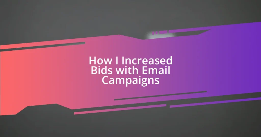 How I Increased Bids with Email Campaigns