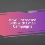 How I Increased Bids with Email Campaigns