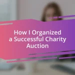 How I Organized a Successful Charity Auction