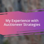 My Experience with Auctioneer Strategies