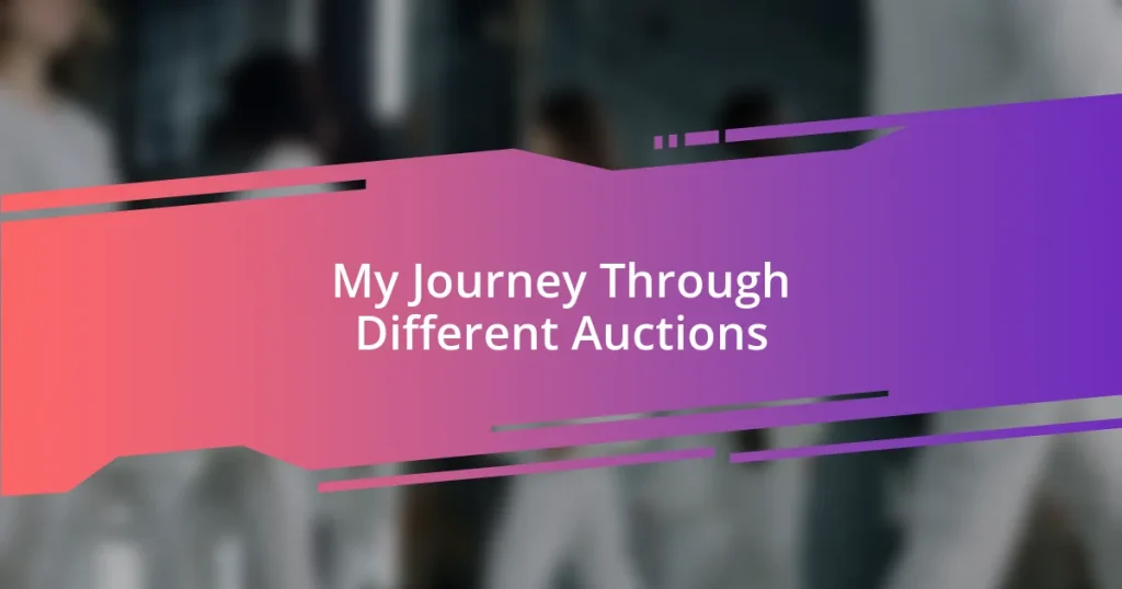 My Journey Through Different Auctions