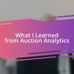 What I Learned from Auction Analytics