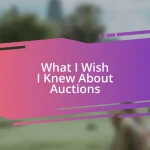 What I Wish I Knew About Auctions