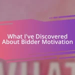 What I’ve Discovered About Bidder Motivation